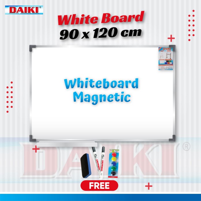 

Terlaris Papan Tulis / Whiteboard Daiki Magnetic Gantung Uk 90X120 Cm