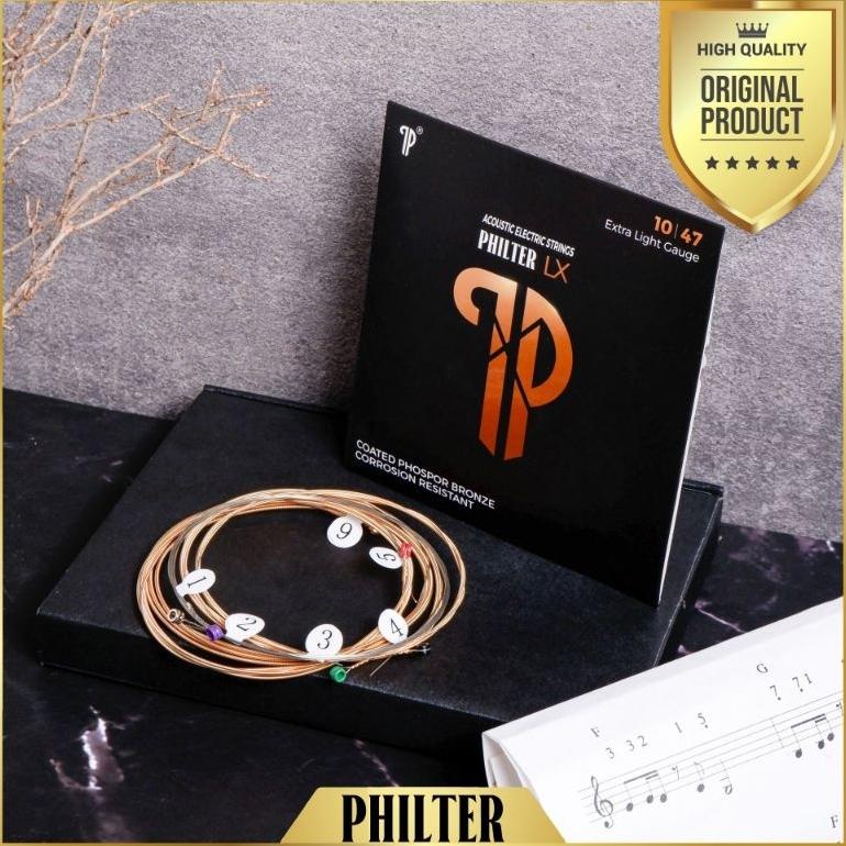 Terbaik Senar Gitar Akustik String Coated Phosphor Bronze Philter Original