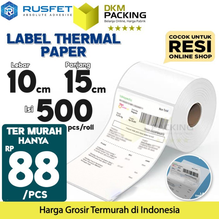 

Terlaris Label Stiker Thermal Paper A6 10X15Mm 100X150 Cm Sticker Barcode Resi
