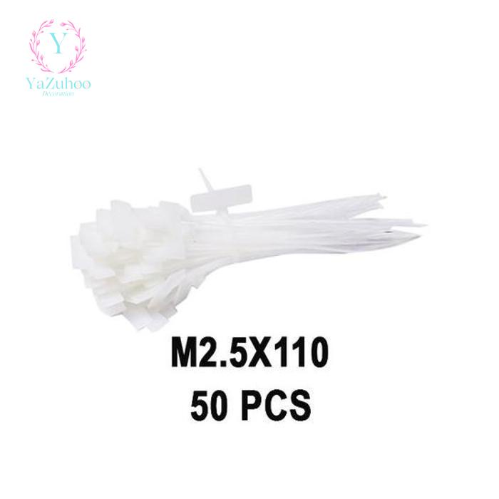 

EELIC KAT-M2.5X110 Isi 50 pcs kabel ties label marker tag pengikat penanda yang dapat ditulis atau ditempel stiker Berkualitas