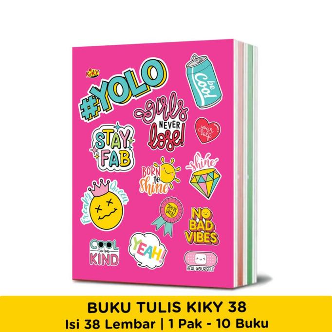 

Buku Tulis KIKY 38 Lembar Per Pack Isi 10 Pcs