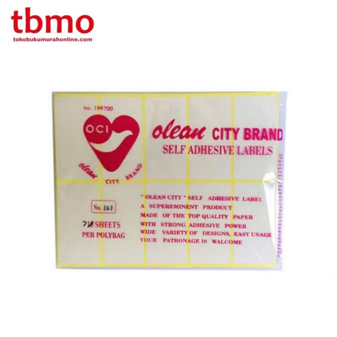 

TBMO LABEL OCI 121 POLOS @ 10 LBR / STICKER NAMA / HARGA