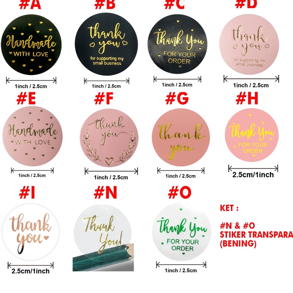 

✔✔SALE✔✔ [500pc] Stiker Seal Penutup Bulat Thank You Handmade Support Bussines