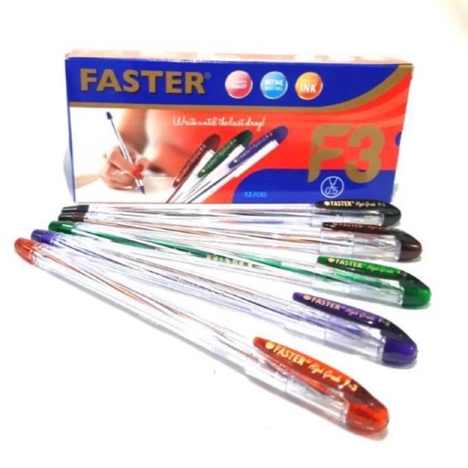 

BOLPEN FASTER BIRU F3 PER PACK ISI 12 / PULPEN / BULPOINT