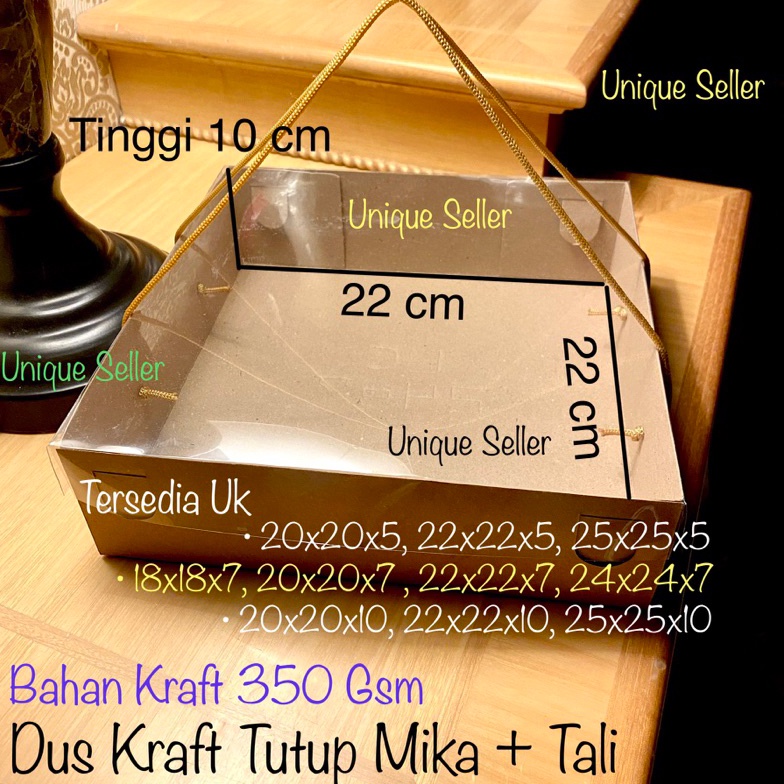 

Model baru [10 pcs] Dus KRAFT Tali Uk 22x22x10 Tutup Mika 350 gsm isi 10 pcs / Dus Box Kotak Nasi KRAFT 22x22x10 Tutup FULL Mika 350 gsm / Dus Bos Kotak Hampers KRAFT Uk 22 x 22 x 10 Window / Dus Box Kotak Kue Roti Snack 22x22 x 10 cm GZV