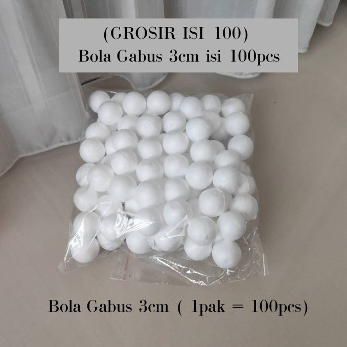 

Produk Premium.. Bola Gabus 3cm / Bola Gabus Styrofoam diameter 3cm HARGA GROSIR 100 pc K8D