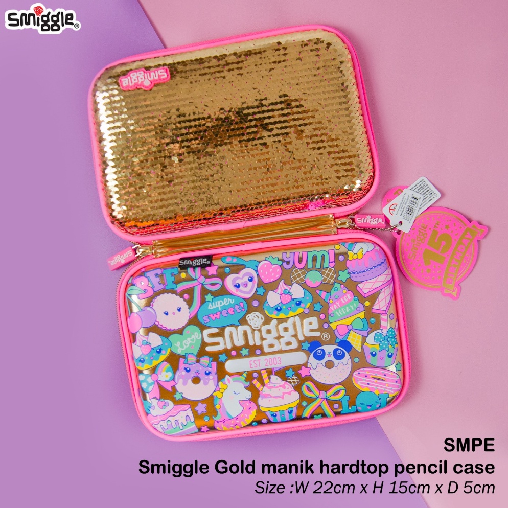 

Ready stock Smiggle Gold manik hardtop pencil case SMPE 41