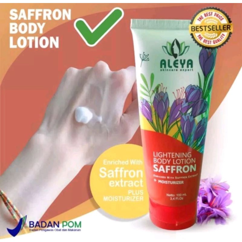 ALEYA Saffron body lotion BPOM | Lotion pencerah kulit aleya