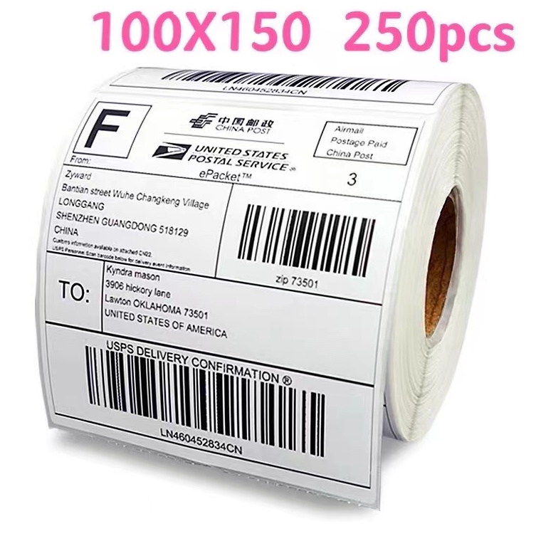 

♠ label thermal label stiker barcode label pengiriman 100x150 / 250 pcs