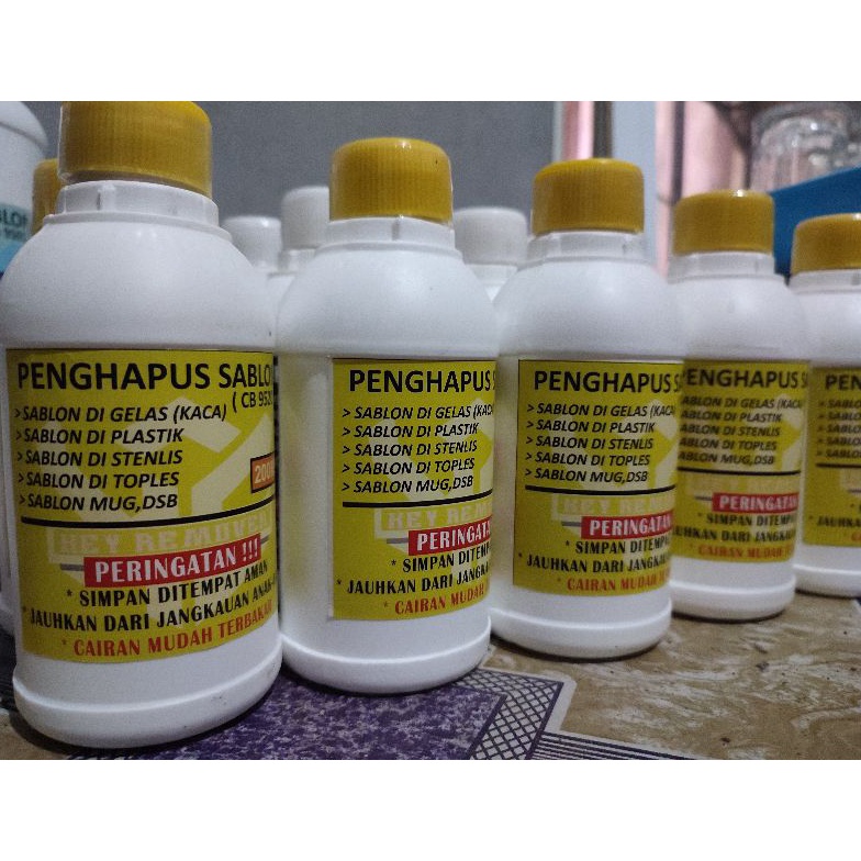 

Recomended.. ( 200ML ) CAIRAN PENGHAPUS SABLON DIGELAS / PENGHAPUS SABLON DITUNBLER / PENGHAPUS CAT DIGELAS / PENGHAPUS SABLON DISTENLIS / PENGHAPUS CAT DI TOPLES / DSB ( KEY REMOVER ) F8W