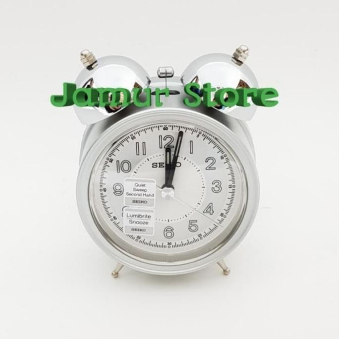 Jam Beker Weker Seiko Lumibrite Quite Sweep QHK035S/Seiko Weker Silver