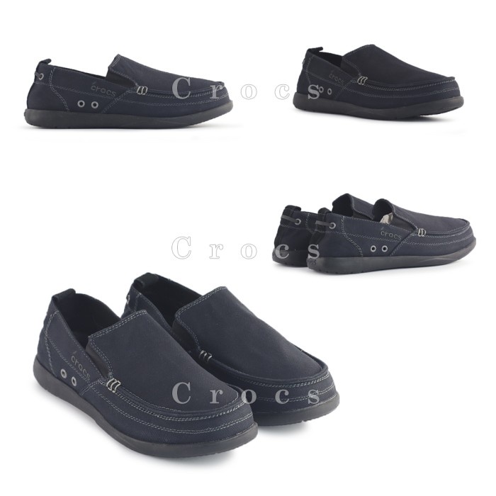Terlaris Crocs Walumen Original Sepatu Pria Slip On - Black