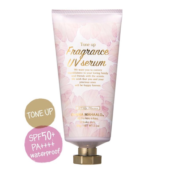 Ohana Mahaalo Tone Up Fragrance Uv Serum Jepang Spf 50+ Pa++++, 60G