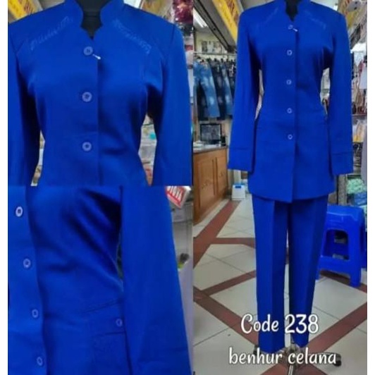 Setelan blazer wanita warna BENHUR /BIRU ELEKTRIK || Seragam Kerja 238