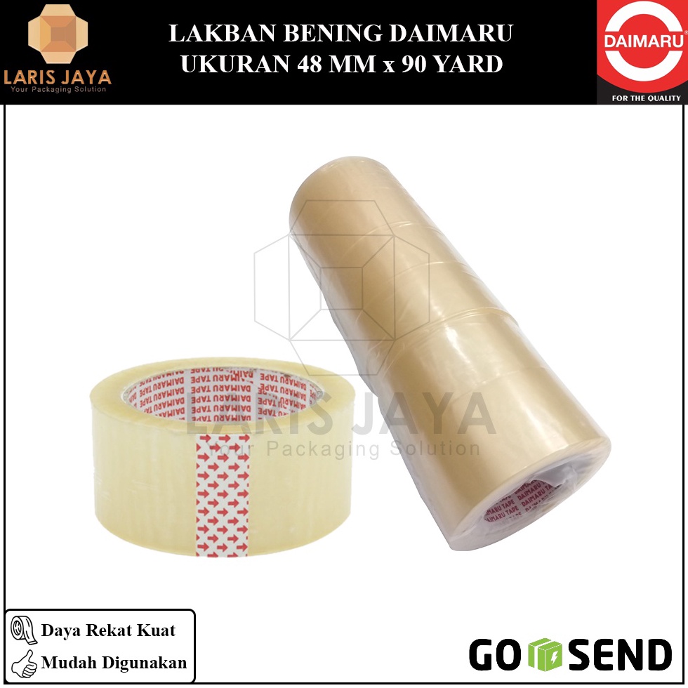 

Produk Keren.. [Paket 1 Slop Isi 6pcs] Daimaru OPP Lakban Bening 48 mm x 90 Yard 9MJ