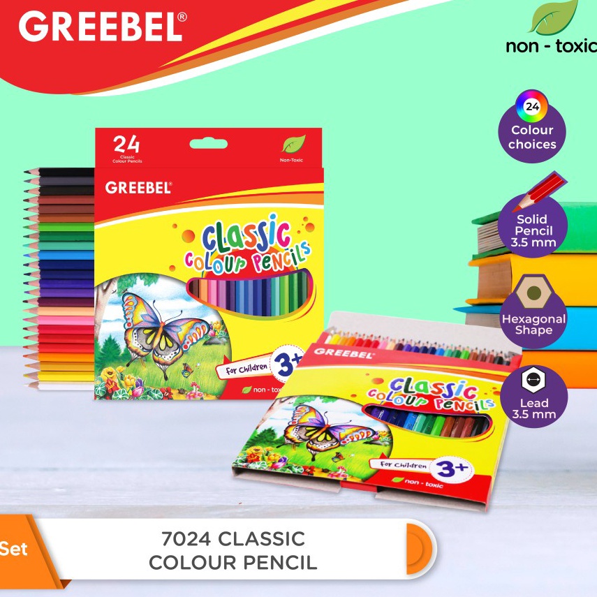 

Dijual.. GREEBEL SURABAYA 7024 Classic Colour Pencil 24 Warna 48