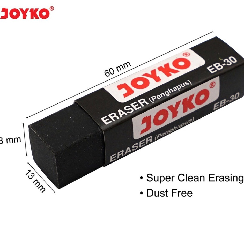 

PQGP0852 Star 6.6 Eraser / Penghapus Joyko EB-30 Hitam Besar (1 pak isi 30 pcs)