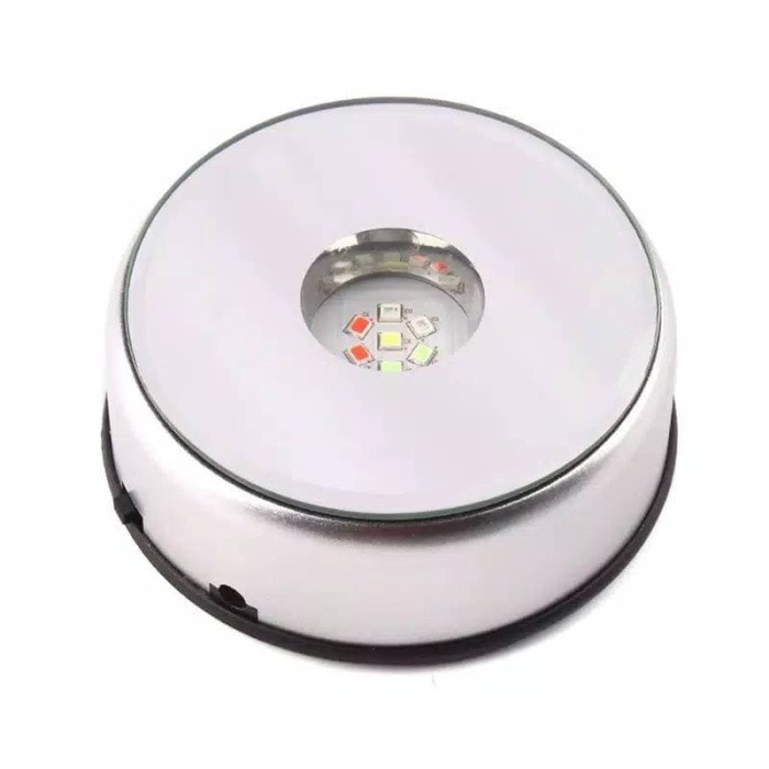 Terlaris Display Pajangan Putar Lampu 7 Led 7Led Rotary Stand Etalase Elektrik