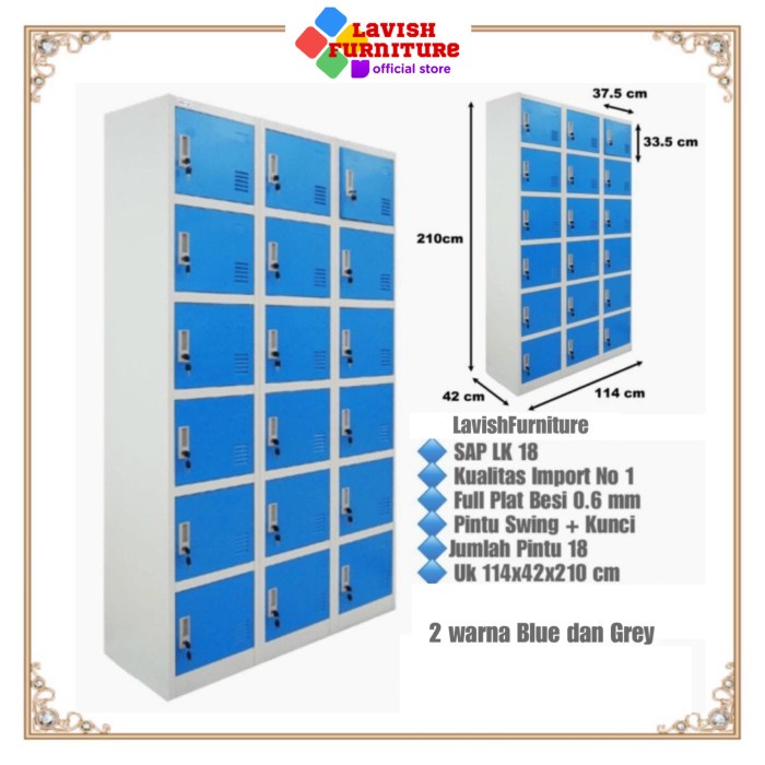 

Locker Cabinet 18 Pintu Full Besi Sap Lk 018