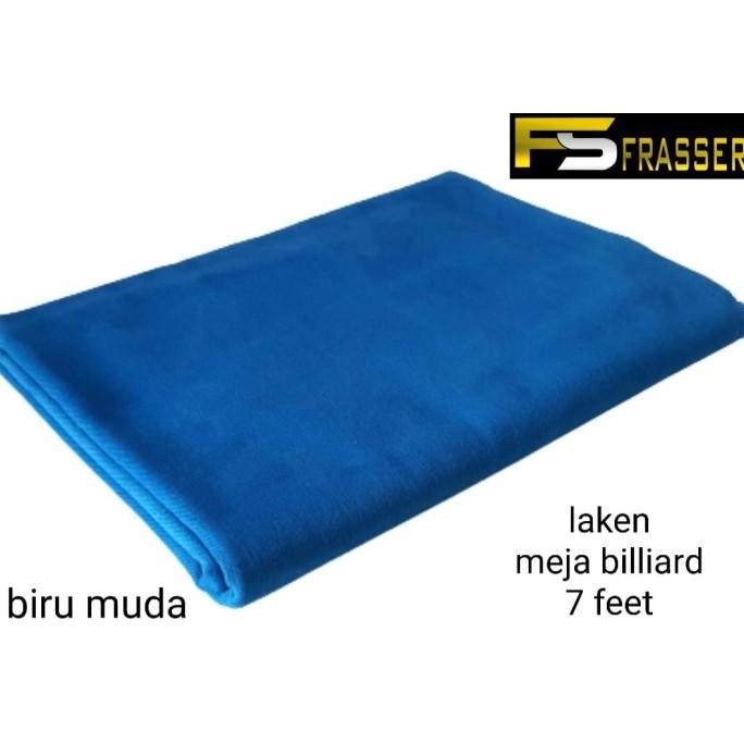 laken karpet meja billiard frasser size 7 feet biru muda