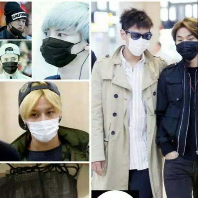 Masker Hitam Korea KPOP Fashion IDOL Masker mulut Putih 3PLY ALA ALA Korea  Disposable Mask Earloopl
