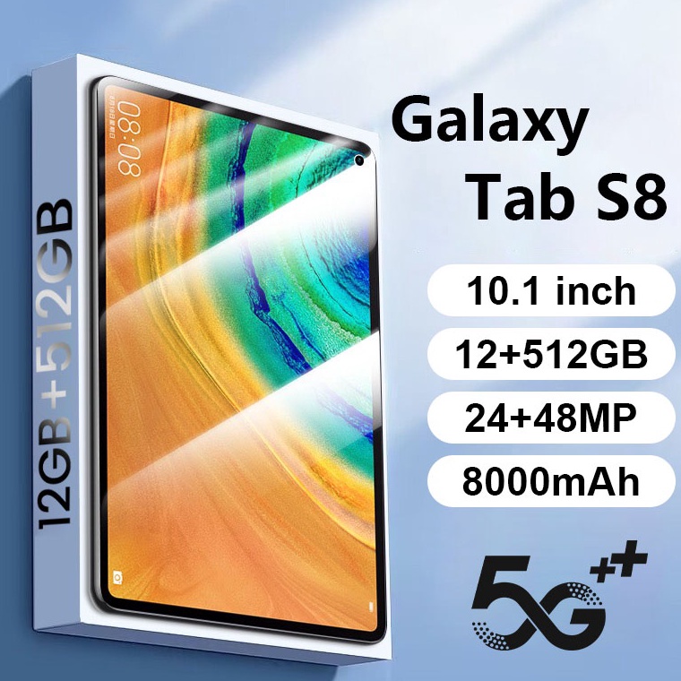 Terbaru 4.4 SUNAMG Galaxy Tab S8 Tablet PC Android Asli Baru Wifi 4G 5G D terbaru smart Tablets murah cuci gudang 2023 original asli RAM12GB ROM 512GB   128GB gaming tab Untuk Anak Belajar hp tablet