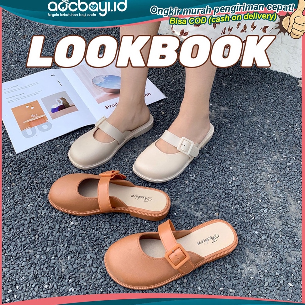 STOK TERBATAS. ☀ACCBAYI☀ SF19 Sandal Wanita / Sandal Slop Wanita / Sandal Fashion Wanita Murah / San