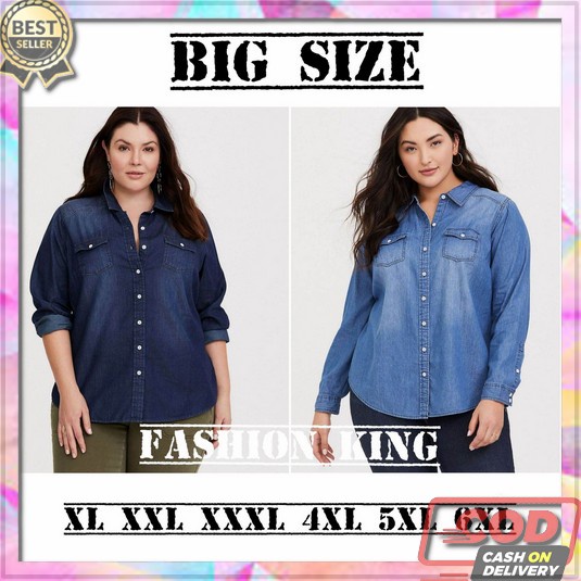 Kemeja Jeans Wanita Kemeja Cewek Denim Kemeja Wanita Jeans Kemeja Denim Wanita Kemeja Lepis Kemeja J