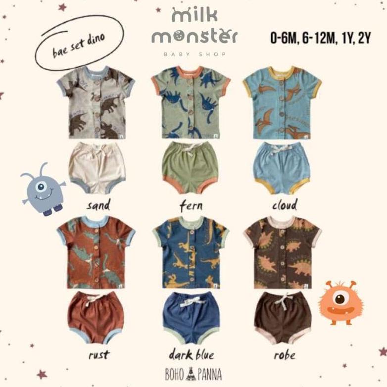 BOHOPANNA BAE SET DINO / BAJU SETELAN BAYI MOTIF DINOSAURUS