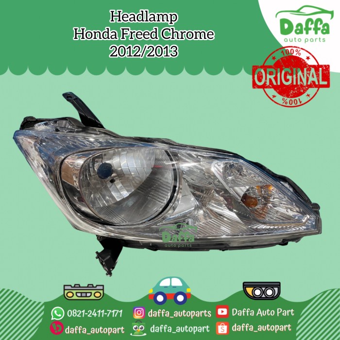 {Bekas} HEADLAMP HEADLIGHT LAMPU DEPAN MOBIL HONDA FREED 2012 2013 CHROME ORI Diskon