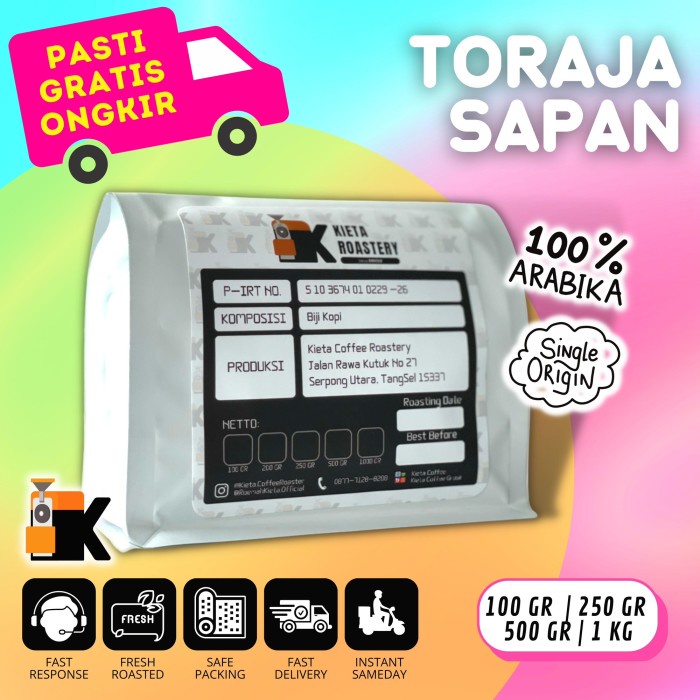 

Biji Kopi Arabika Toraja 250gr