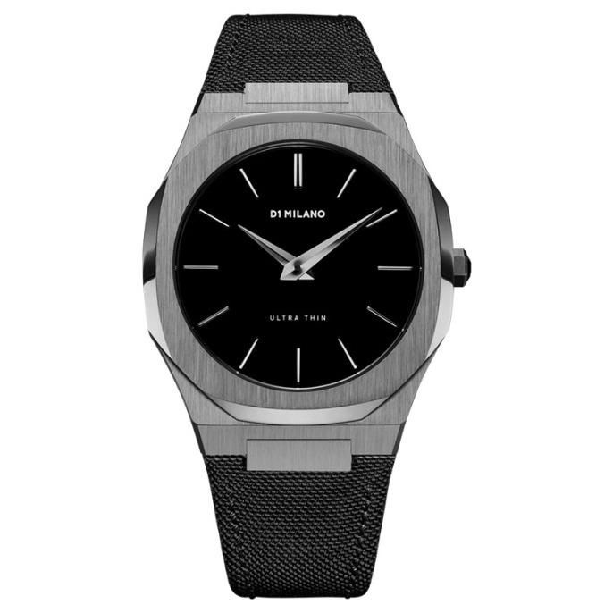 Jam Tangan Pria D1 Milano Ultra Thin D1-Utnj02 Black Dial Black Nylon