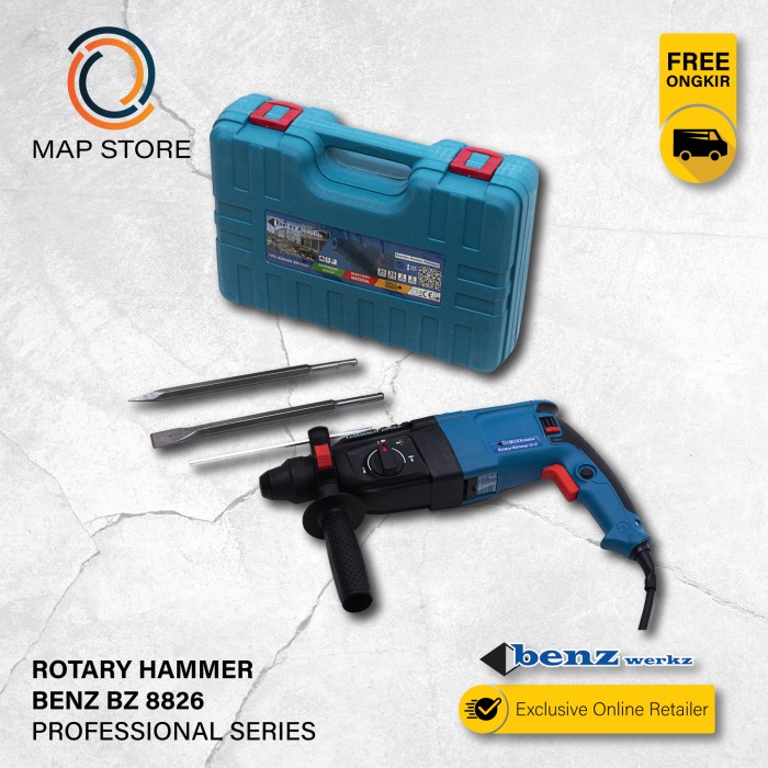 Mesin Bor Tembok Sds Plus Beton 800Watt / Rotary Hammer Bobok Benz