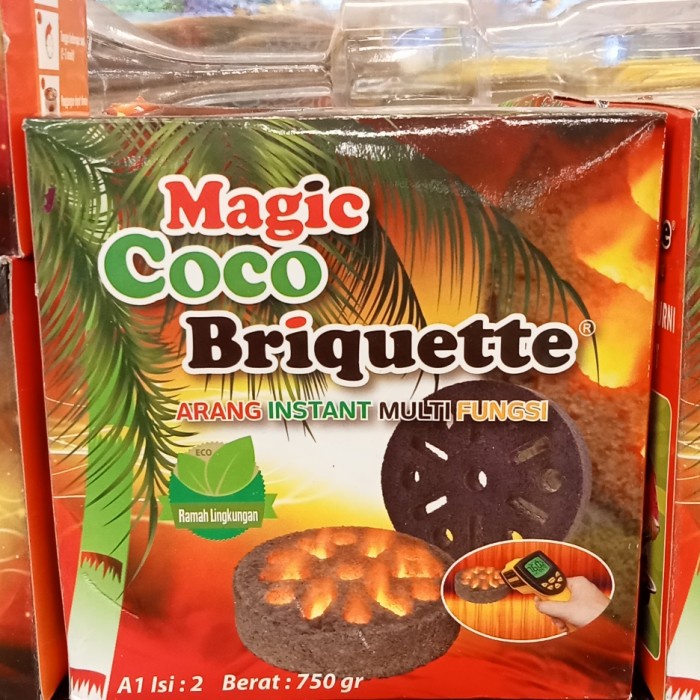 

Terlaris Magic Coco Briquette Arang A1 Isi2 750 Gr Arang Bakar Instan