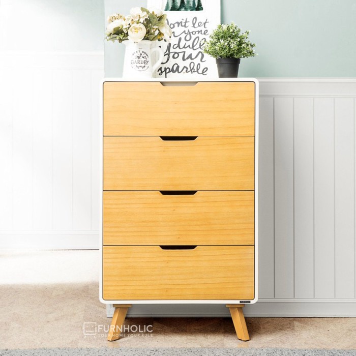 Ifurnholic Helsinki 4 Drawer I Lemari Laci Minimalis I Kabinet Kayu -Sherlyashope
