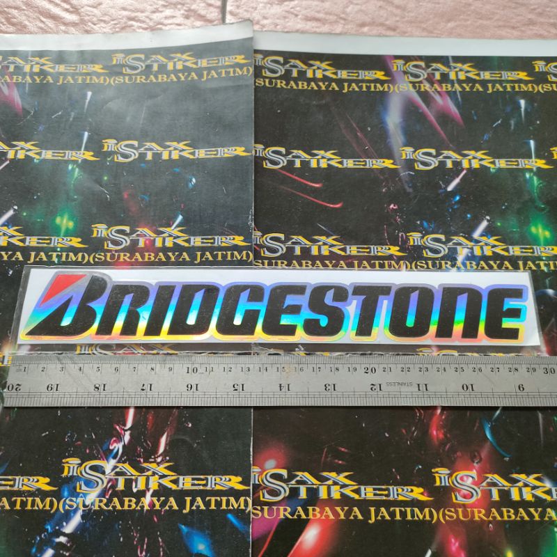 Stiker cutting hologram BRIDGESTONE ukuran 30x4,5cm