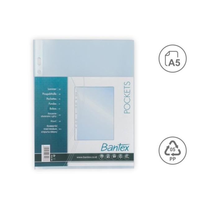 

Pp Pocket / Sheet Protector A5 Bantex 2032 Bening Clear