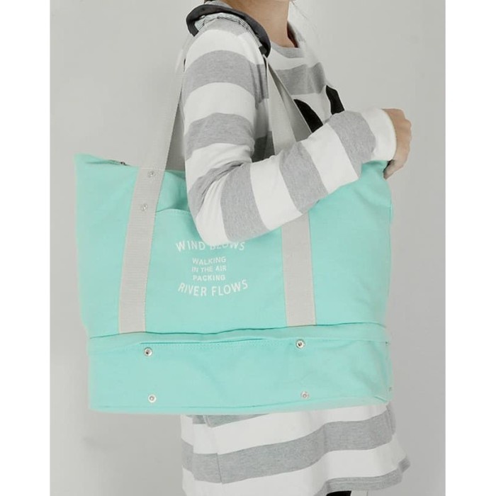PROMO TAS TRAVELING BAG TRAVEL BAHU TOTE TOTEBAG WANITA BELANJA LIPAT IMPORT TERBARU