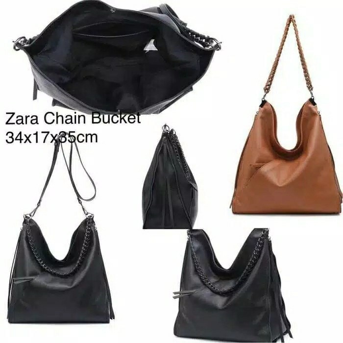 PROMO TAS WANITA CEWEK BRANDED HOBO ZARA HANDBAG CHAIN BUCKET IMPORT BATAM TERMURAH