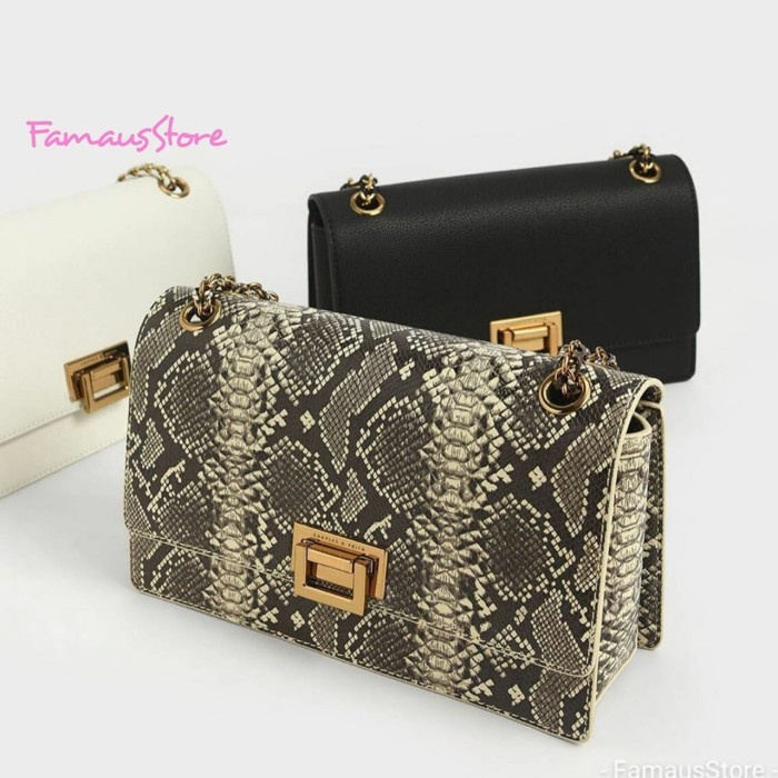 PROMO TAS WANITA CK FRONT FLAP CROCO ORIGINAL WHITE TERMURAH