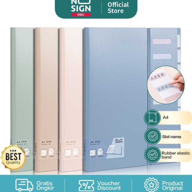 

Nusign File Holder Map Dokumen A4 Muat Banyak Warna Pastel Ns516