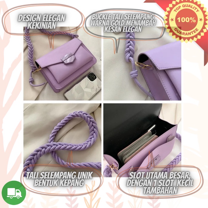 DISKON SPESIAL TAS SELEMPANG WANITA SLEMPANG CEWEK IMPORT MODEL ELEGAN - HITAM TERMURAH