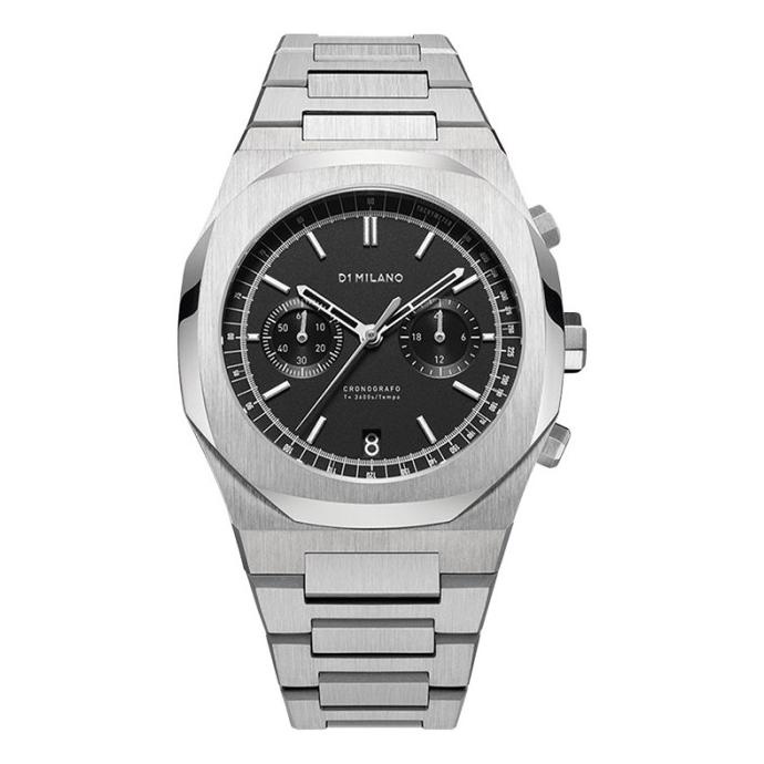 Jam Tangan Pria D1 Milano Cronografo D1-Chbj08 Chronograph Black Dial