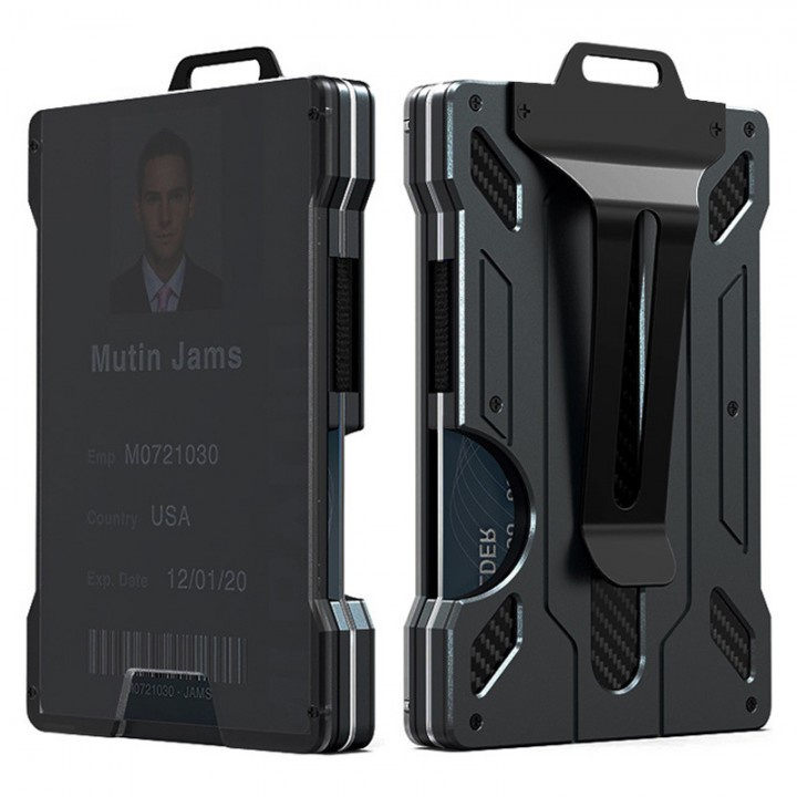

Jackman Name Tag Rfid Lanyard Id Card Wallet Aluminum Carbon Fiber Dompet Kartu