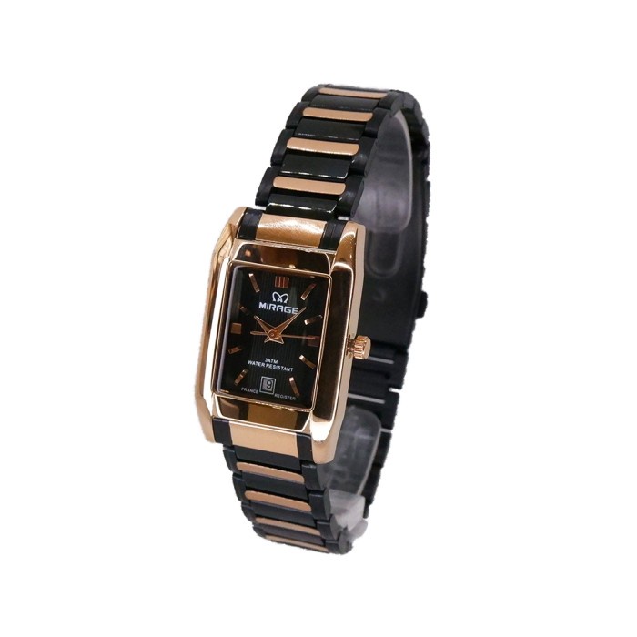 HOT SALE MIRAGE JAM TANGAN WANITA PETAK STAINLESS ORIGINAL HITAM ROSEGOLD 7394L TERMURAH