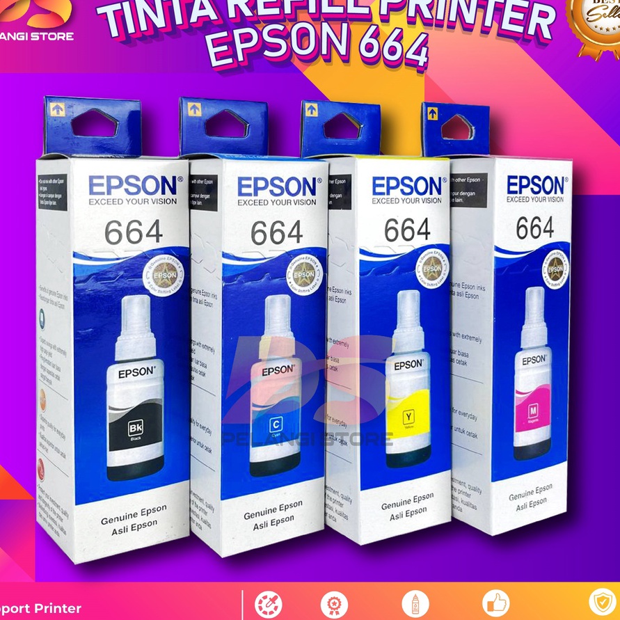 Baru Tinta Epson 664 Premium Tinta Printer L100 L110 L111 L120 L130 L132 L200 L210 L211 L220 L222 L300 L301 L310 L350 L351 L355 L358 L360 L800 L805 L850 L1300 L1800