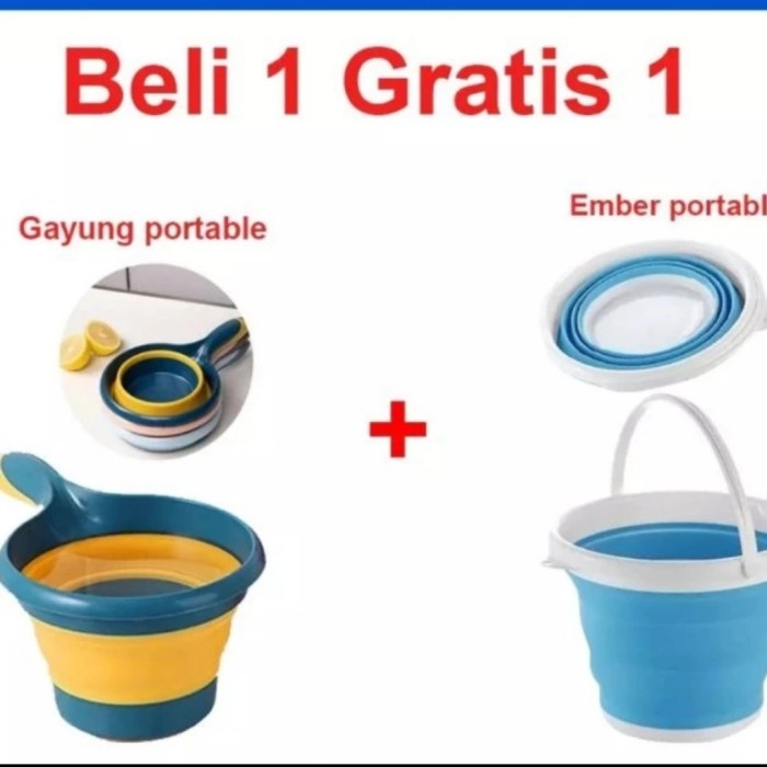 Terlaris Ember Lipat Portable + Gayung Lipat Portable