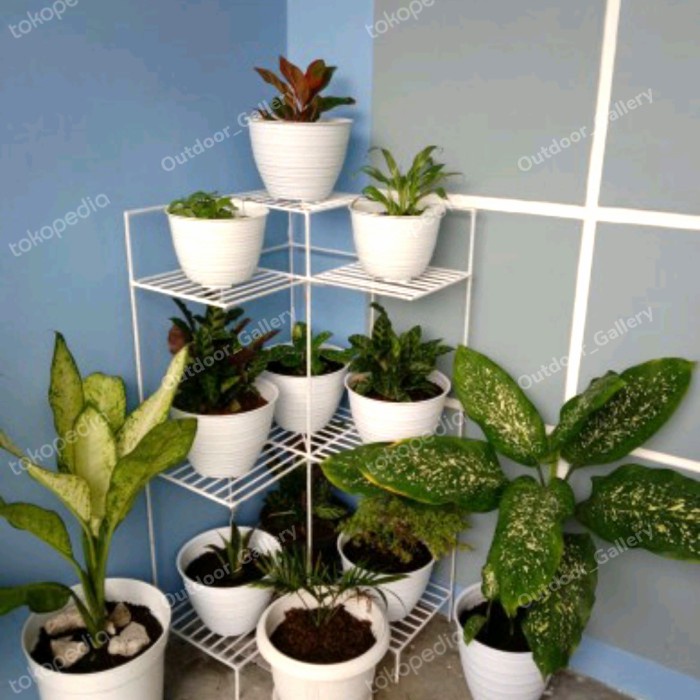 FLASH SALE!!! RAK BUNGA BESI MINIMALIS 7 SUSUN UNTUK SUDUT TERBARU