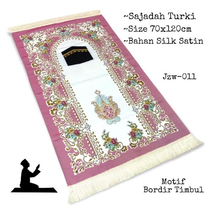 Sajadah Turki Turkey Bahan Satin Premium Import Fashion Muslim 70x125