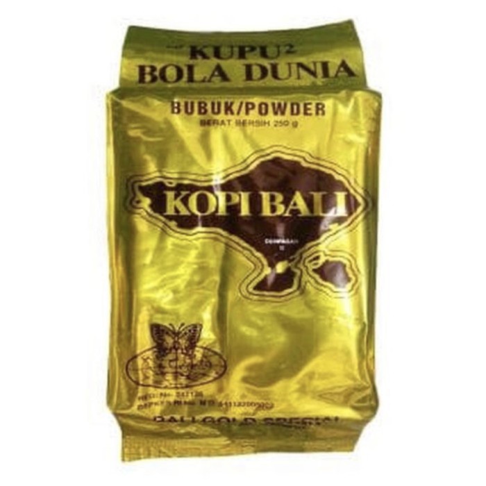 

Kopi Bali Gold Special Cap Kupu Kupu Bola Dunia 250gr hr503